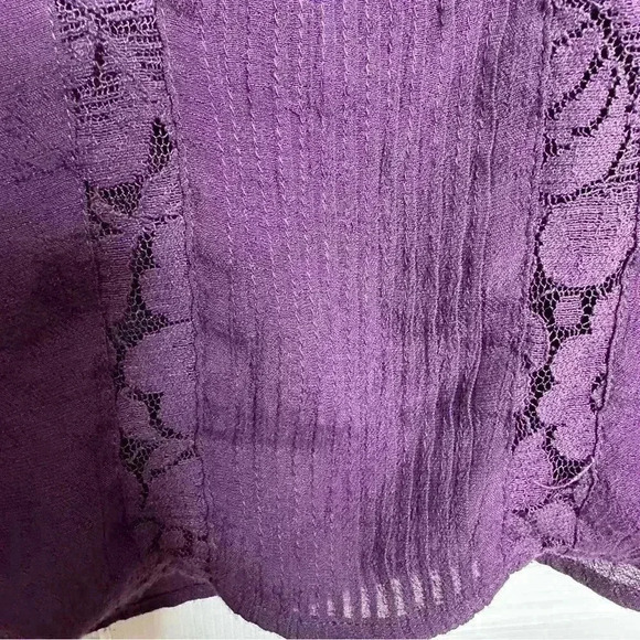 Northern  Reflections Blouse Lace Flowy Purple Size Large - Picture 6 of 16